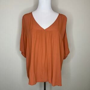 Madewell Rust Boxy Blouse Popover Sz XXL